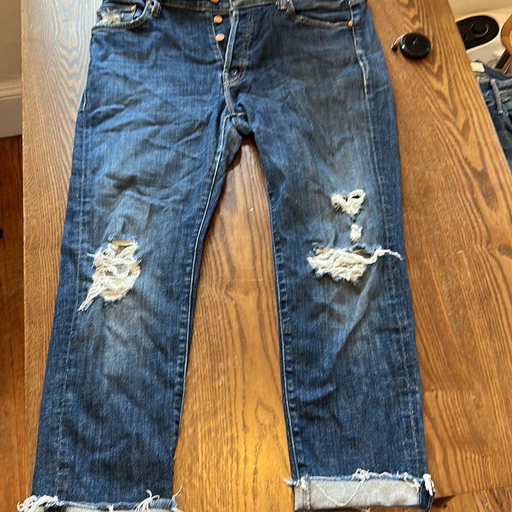 MOTHER scrapper cuff ankle fray- wash: wicked